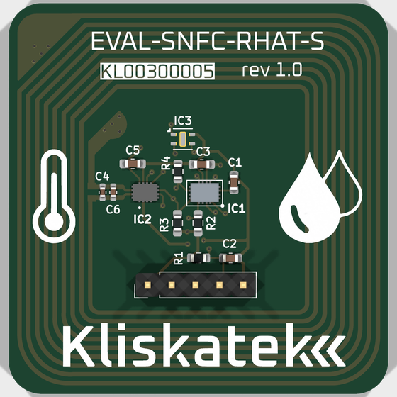Placa del tag sensor SenseNFC, NFC sin batería