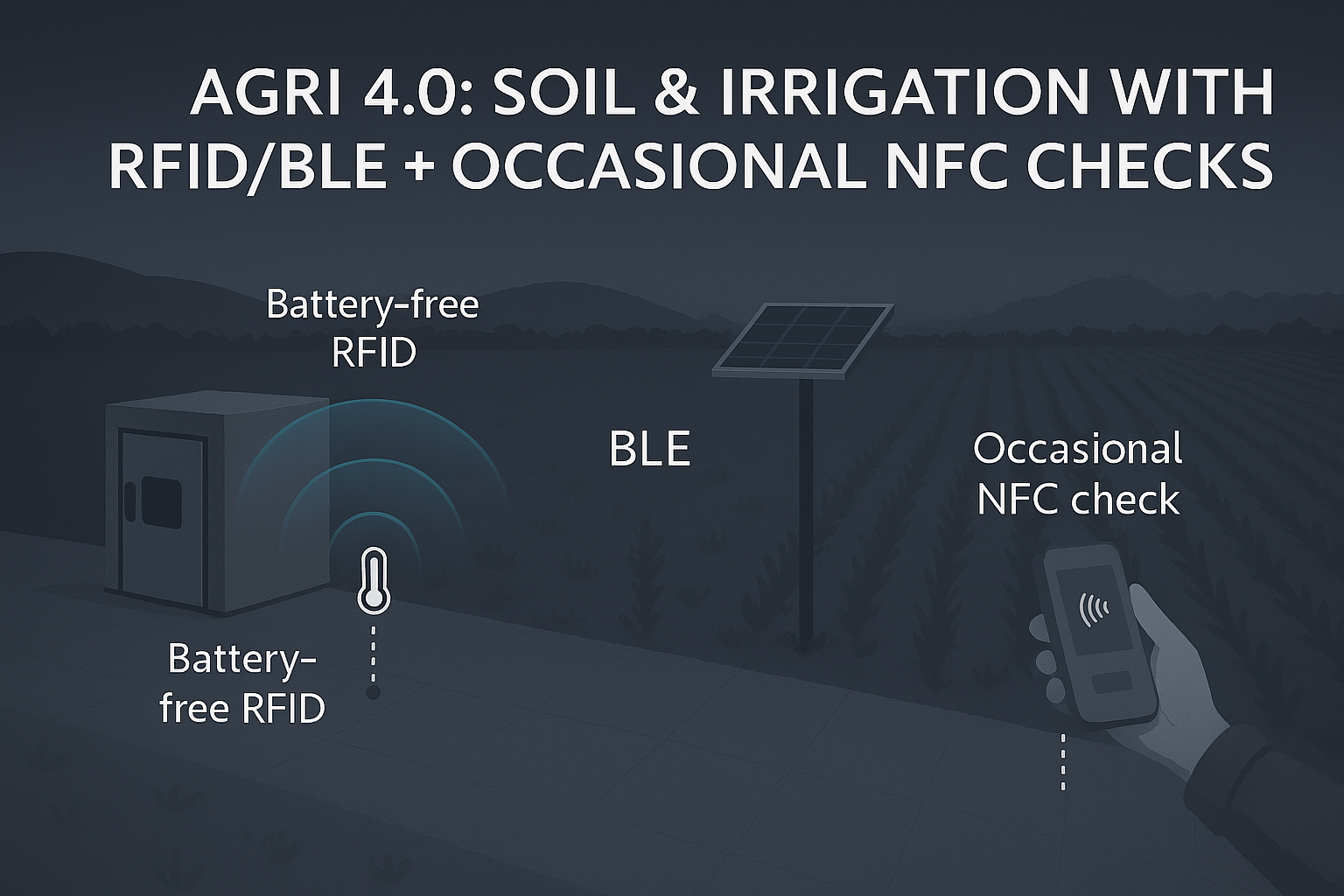 gri 4.0: Soil & Irrigation with RFID/BLE + Occasional NFC Checks
